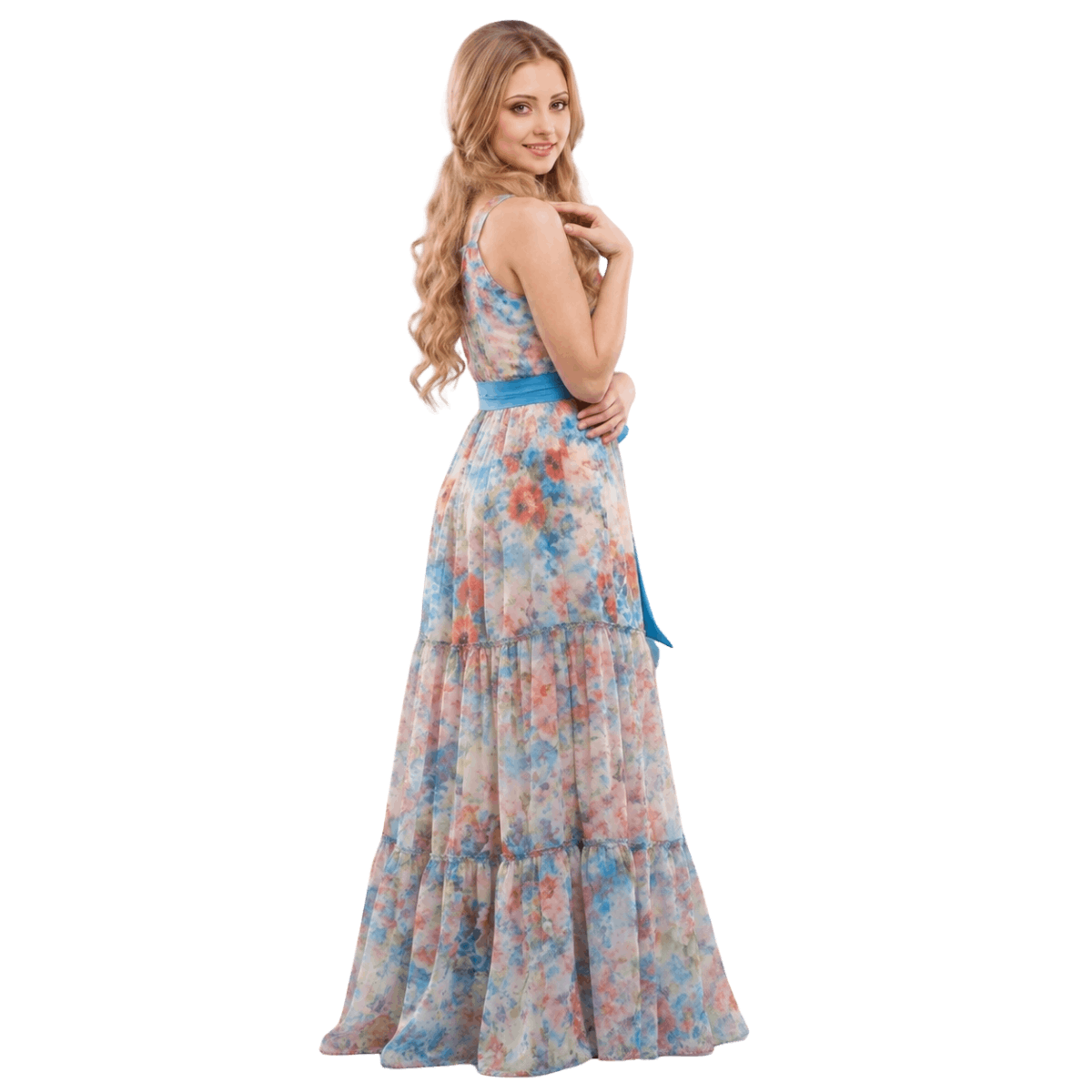 Floral Chiffon Maxi Dress